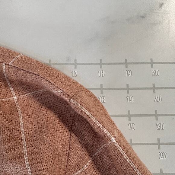 New Madewell Linen Blazer Jacket Womens S Pink Breezewoven Larsen Windowpane - Picture 11 of 11